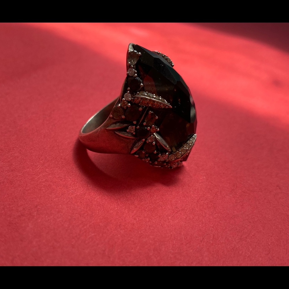 Alexis Bittar Smoky Quartz & Diamond Cocktail Ring